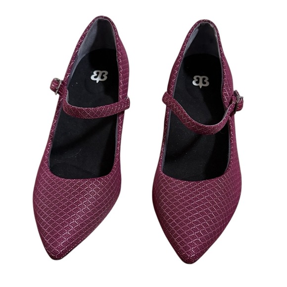 Betabrand Mile Marker Mary Jane Heels Womens 9.5 Pink Textured Fabric Cushioned - Picture 2 of 6